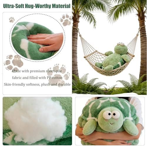 Divtada Cute Turtle Plush Pillow, 35 inch Large Ocean Turtle Plushies Body Pillow, Soft Turtle Stuffed Animal, Cute Stuffed Turtle, Huggable Tortoise Toys Doll for Kids - Thumbnail 4