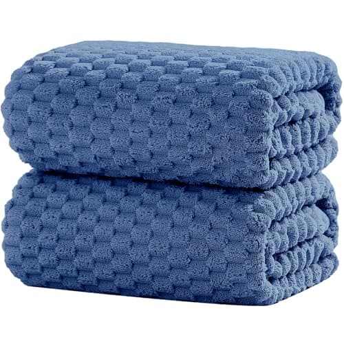 NALIVO Extra Large Bath Towel Sheet-40x80 Inches Oversized,Super Soft,Quick Dry,Microfiber Shower Towels Highly Absorbent,Plush Bathroom Towels for Adults, Premium Quality (Blue, 2PCS)