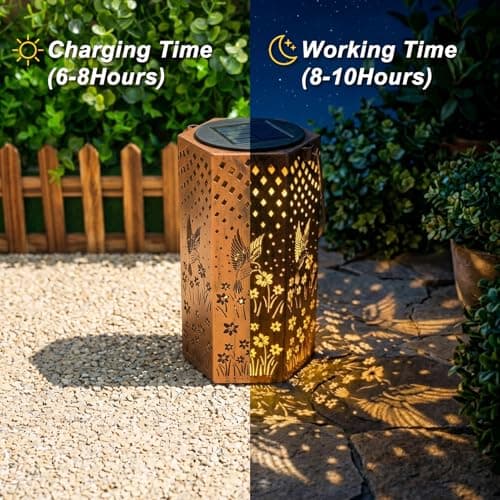 Eandisom Birthday Gifts for Women - Garden Decor Hummingbird Solar Lanterns Outdoor Waterproof, Mothers Day Gifts for Mom Grandma, Hanging Solar Lights Outside for Yard, Patio - Thumbnail 4