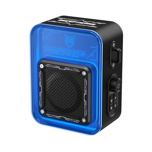 Transformers Portable IPX5 Waterproof Bluetooth Speakers, 6 RGB Light Modes Small Computer Speakers - Desktop & Outdoor with 5W Sound, Bluetooth 5.4, TWS Pairing, Valentines Birthday Gifts - Black - Image 1