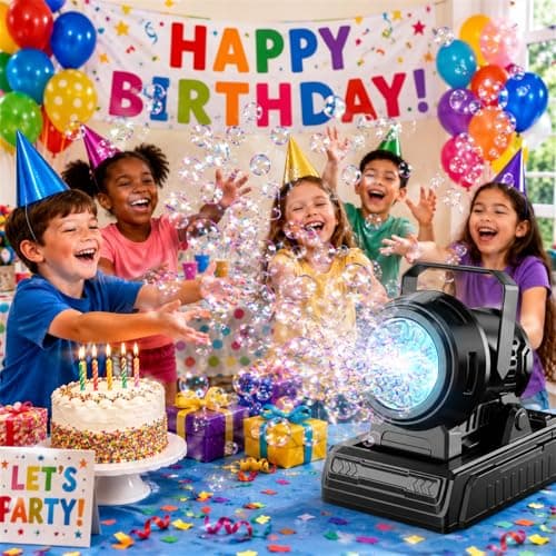SHCKE Automatic Bubble Machine 10 Holes Bubble Blower,45° Adjustable,Dual Power USB-C or 4 AA Batteries,Top-Fill Portable Bubble Maker for Outdoor Birthday Party Pool Wedding Camping - Thumbnail 6