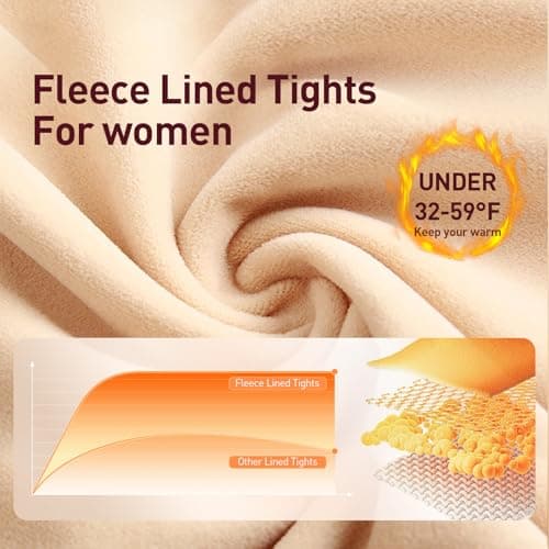 JIZ Translucent Fleece Lined Tights Women, Thermal Tights for Women Winter, Pantyhose Leggings, Warm Sheer Tights for Women Winter (Small, Black) - Thumbnail 5
