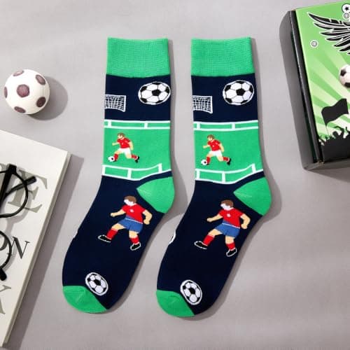 Soccer Lover Gift Baskets for Men,Soccer Fan Football Player Gift Basket Set Football Lover Gifts with Stainless Steel Tumbler, Keychain,Sock, Wristband,Birthday Gifts for Men Dad Husband Sports Lover - Thumbnail 4