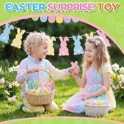 Trivolusia Easter Bunny Figurines Set of 24, Realistic Fuzzy Rabbit Decorations, Easter Basket Stuffers & Home Decor, Gift Kids Adults - Thumbnail 3