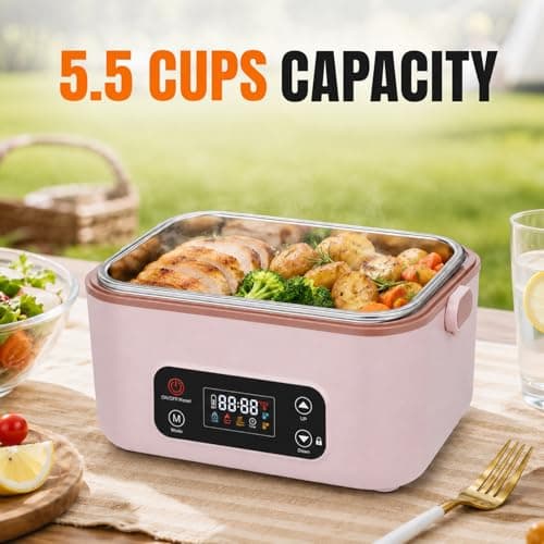 MISS BIG Heated Lunch Box for Adults, Electric Lunch Box for Men, White - Thumbnail 5