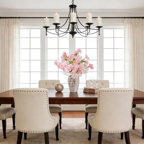 4 Pcs Artificial Cherry Blossom Branches, 27.6" Tall Artificial Silk Flowers Long Stem for Tall Vase, Realistic Fake Cherry Blossom Spring Decorations for Home Office Wedding Table Centerpiece Decor - Thumbnail 4