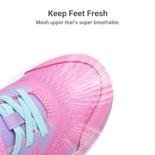 DREAM PAIRS Boys Girls Shoes Kids Tennis Sneakers Athletic Running Walking School Gym Lightweight Footwear for Little/Big Kid,Size 6 Big Kid,Hot Pink/Blue,SKRS26005K - Thumbnail 5