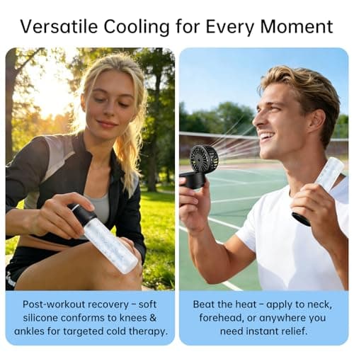 DUOMIY 2-in-1 Handheld Fan & Ice Therapy Cup, 7000 RPM Cooling Fan with Long-Lasting Cold Retention, Personal Fan & Reusable Cold Compress for Sports Recovery & Heat Relief, Canada Theme - Thumbnail 2