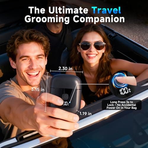 Electric Foil Shavers for Men: Mini Electric Razor with 3 Floating Blades, IPX7 Waterproof Foil Shaver, USB-C Rechargeable Shavers for Men with Travel Lock, Compact Grooming Gift for Home & Travel - Thumbnail 6