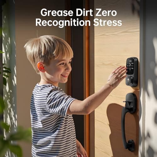 NUTOMO Palm Vein Smart Lock: Keyless Entry Door Palm Lock Built-in WiFi Keypad Electronic Digital Deadbolt with APP Remote Control for Home Support Alexa/Rechargeable Battery/BHMA Grade 3/SP300/Black - Thumbnail 5