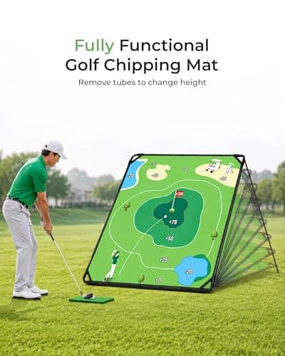Zessfit Golf Chipping Game Set, 71" x 71" Battle Golf Chipping Game Mat with Sticky Balls, Backyard Indoor Outdoor Golf Practice Game for Adults, Golf Training Aid Gift - Thumbnail 2