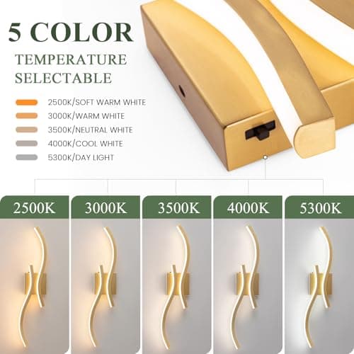 Vloitgol Bathroom Vanity Light Fixture, 26W 5CCT Dimmable Modern Led Bathroom Light Fixtures Over Mirror, Gold LED Vanity Lighting Bar for Bathrooms (Gold, 24inch) - Thumbnail 2