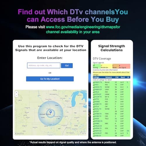 QIRUOZ Indoor Digital TV Antenna - Up to 200+ Miles Range, Amplified HD Signal Booster for Smart TVs | Supports 4K 1080P Free Local Channels, Easy Setup with 10ft Coax Cable - Thumbnail 3