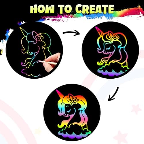 ZMLM 165 Pcs Rainbow Scratch Paper Art Notes - Crafts for Kids Ages 4-8, Classroom Prizes, 1st 2nd 3rd Grade School Activity Bulk, End of Year Student Gifts from Teacher - Thumbnail 3