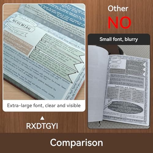 66 Page Bible Study Guide, Christian Notebook for Scripture Study with Guided Prompts, Bible Study Supplies & Bible Study Journal, Daily Devotionals, Enhanced Large Print(Supporting Elderly Readers) (Brown) - Thumbnail 4
