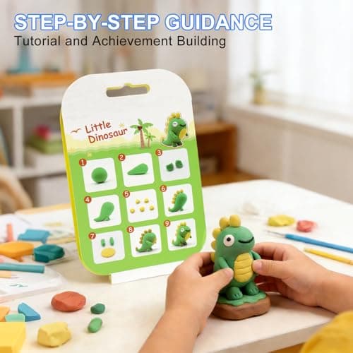 Air Dry Clay for Kids, 12 Animals Modeling Clay Kit with 8 Sculpting Tools and Clear Acrylic Sheet, Soft & Non-Sticky, Safe & Non-Toxic Magic Clays, DIY Arts & Crafts Creative Gift for Boys & Girls - Thumbnail 3