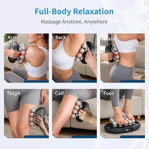 Binxalin 16 Head Deep Tissue Massage Gun, Handheld Percussion Massager for Back, Neck, Shoulders & Legs, 9 Modes, 9 Intensities, Muscle Recovery & Relaxation Gift for Men & Women - Thumbnail 6