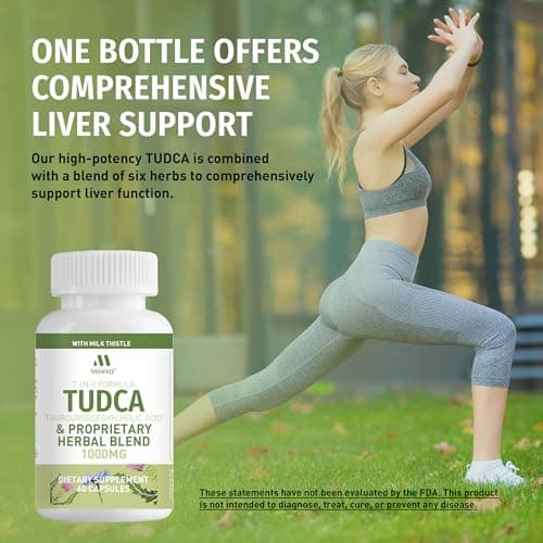 MIHIYO TUDCA Supplement 1000mg – Bile Salts and Liver Support with Milk Thistle – 6 Herb Blend Gallbladder Formula – 60 Capsules - Thumbnail 5