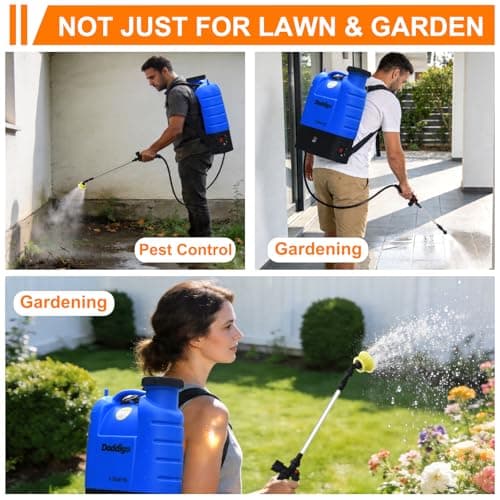 4 Gallon Battery Operated Backpack Sprayer, 100 PSI Electric Garden Sprayer with 12V 8Ah Rechargeable Battery, Trigger Lock, Stable Pressure Pump, Adjustable Nozzles for Lawn Care & Garden - Thumbnail 4