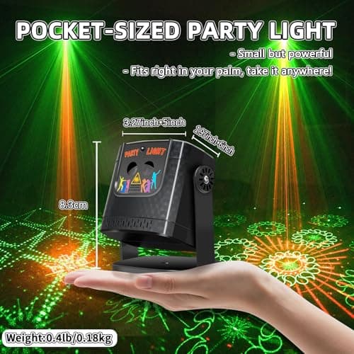 Party Light - Mini DJ Light Sound Activated Portable Disco Ball Strobe Light for Home Room Kids Adults Birthday Wedding - Thumbnail 3