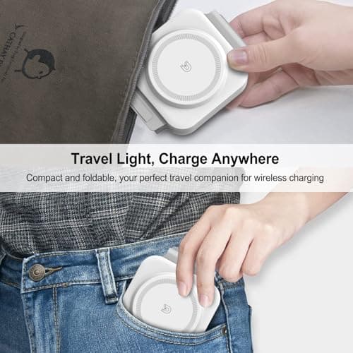 3 in 1 Wireless Charging Station,Foldable Magnetic Wireless Charger for Apple Devices,Travel Charging Pad for iPhone 17 16 15 14 13, Watch & AirPods,Fast Charging Station for Home Office Travel(White) - Thumbnail 4