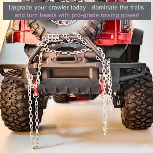 High-Simulation Metal Tow Hook + 100cm Chain Kit for 1/10 Scale RC Crawlers – Compatible with Traxxas TRX4, Axial SCX10 Series – Off-Road Recovery & Realistic Upgrade - Thumbnail 5