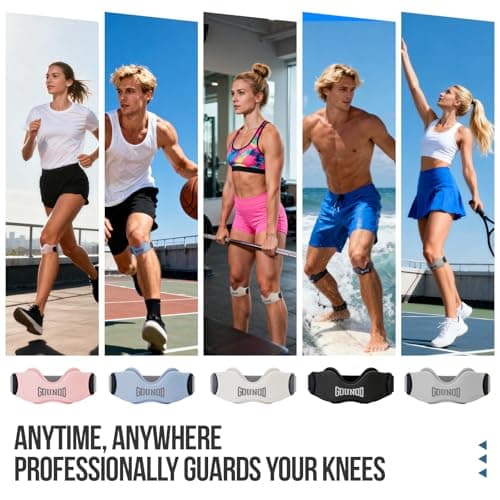 GOUNOD Patellar Tendon Support Strap 2 Pack,Silicone Knee Strap for Knee Pain Relief,Patella Band for Basketball, Jumpers Knee, Tendonitis, Running, Hiking, Soccer, Osgood Schlatter（Grey） - Thumbnail 6