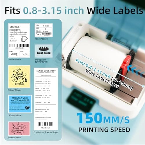 ORGSTA Label Maker with Tape, T003 Thermal Label Maker, 3.15 Inch Bluetooth Label Printer Compatible with Phone & PC, Sticker Printer Barcode Thermal Maker - Blue - Thumbnail 2