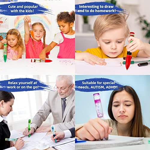 YUE MOTION Lava Pen - Great Gift for Kids & Adults- Fidget Desk Toys for School & Office - Colorful Liquid Bubbler Pens for Focus, Stress & Anxiety Relief- 3 Pack Liquid Motion Bubbler Toy Pens - Thumbnail 6