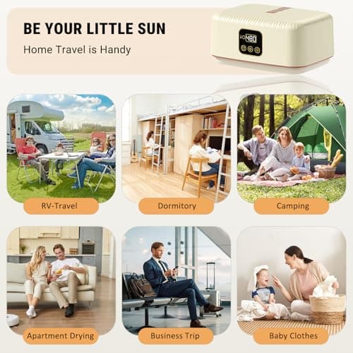 Portable Clothes Dryer, 8H Timer, w/Remote Control & Dry Bag, Mini Compact Foldable Fast Electric Dryer Machine for Laundry, Travel, Apartment, RV, Dorm, Quiet 45dB, Energy Save, 600W - Thumbnail 5