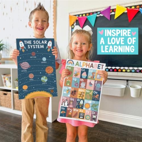 Hadley Designs 16 Educational Posters for Classroom Decor - Boho Educational Posters for Toddlers 1-3, Toddler Learning Posters for Kids Ages 3-5, Kindergarten & Preschool Classroom Must Haves - Thumbnail 5