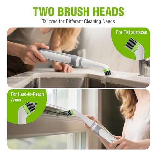 WORKPRO Cordless Grout Brush Set, 5500RPM Power Scrubber, IPX6 Waterproof Electric Scrubber with Type-C Charging Cable and Replaceable Brush Heads for Cleaning Grout, Tiles, Grime, and Crevices - Thumbnail 3