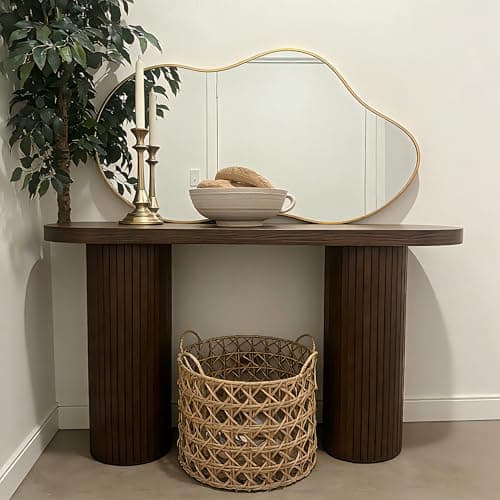 potijo Irregular Wall Mirror 24×40 Inch Wall Mirrors Decorative Gold Modern Asymmetrical Abstract Mirror for Bathroom Bedroom Living Room Entryway Hallway - Thumbnail 2
