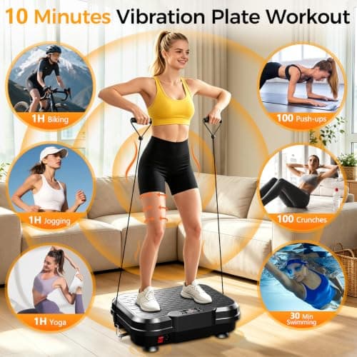 NXSCI Vibration Plate Exercise Machine, Vibration Plate for Lymphatic Drainage Weight Loss, 250 Speed Levels Shake Plate with Bluetooth, 400 Lbs Capacity Full Body Workout for Home Office Gym - Thumbnail 5