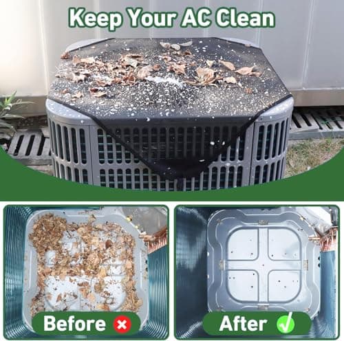 Air Conditioner Covers for Outside Units,36" x 36" Central AC Cover , Resin Woven Mesh,Top Universal Mesh Cover Defender for All Seasons,Efficient Ventilation (Universal Fit Black) - Thumbnail 2