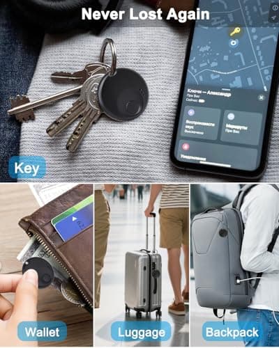 Air Tracker Tags-2 Pack - for iOS Only - Bluetooth Keys Finder Luggage Tracker Compatible with Apple Find My APP, Item Locator for Luggage, Backpack, Suitcases - Thumbnail 6