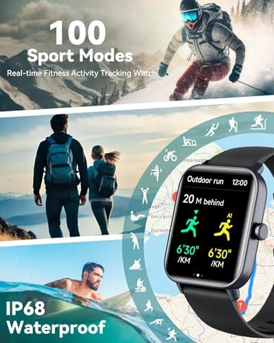 Quican Smart Watches for Women/Men, 2 Bands, Compatible for Android iPhone - Thumbnail 4