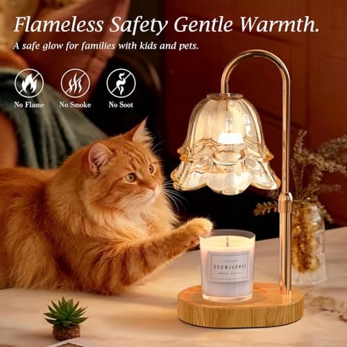 BYART Candle Warmer Lamp with Timer Dimmable, Adjustable Height Wax Melts Warmer for Jar Candles, Birthday Mothers Day Gifts for Women Mom, House Warming Gifts New Home Decor - Thumbnail 6
