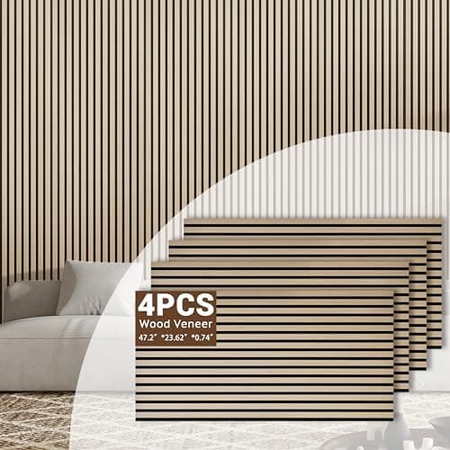 4 Packs Acoustic Wall Panel, 47.2"x23.6" Wood Slat SoundProof Panels, Sound Absorbing Panel for Office,Home Theater,Studio, Wall, Oak - Thumbnail 3