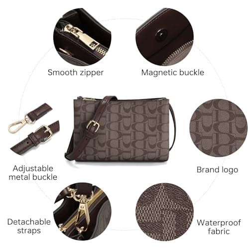 Goinsound Small Crossbody Bags for Women, Vegan Leather Crossover Purse Cell Phone Purses Rfid Shoulder Bag with Adjustable Strap - Thumbnail 5