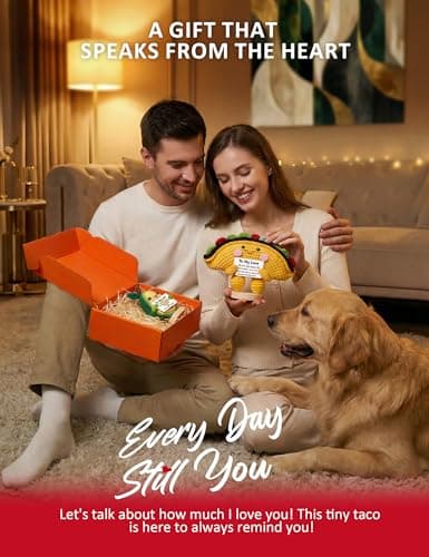 Gifts for Him Her Boyfriend Girlfriend, 2Pcs Handmade Crochet Taco and Avocado to My Love, Anniversary Birthday Gifts for Women Men, I Love You Emotional Support Doll Romantic Gift for Wife Husband - Thumbnail 3