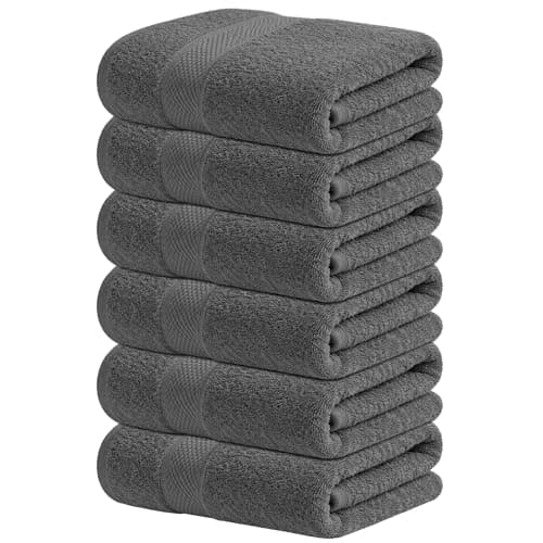 Infinitee Xclusives Dark Grey Hand Towels for Bathroom - Set of 6 (16x28 inches) 600 GSM, 100% Cotton Ultra Soft, Quick Drying, Hotel Quality Hand Towel Set (Shadow Grey) - Image 1