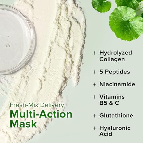 Ebanel Collagen Peptides Wash-Off Face Mask Set, 8 Pack Instant Skin Tightening and Lifting Masks, Brightening Face Mask with Niacinamide, Glutathione, Hyaluronic Acid, Vitamin C, Cica, B5, Albumen - Thumbnail 3