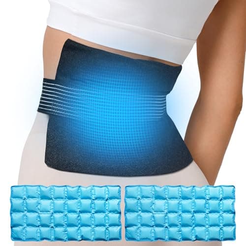 Koonie Extra 2 Large Ice Packs for Back Pain Relief with Extension Strap, Cold and Hot Packs for Injuries, Reusable Lower Back Ice Pack Wrap for Lumbar Surgery, Sciatica, Herniated Disc, Coccyx Pain - Image 1