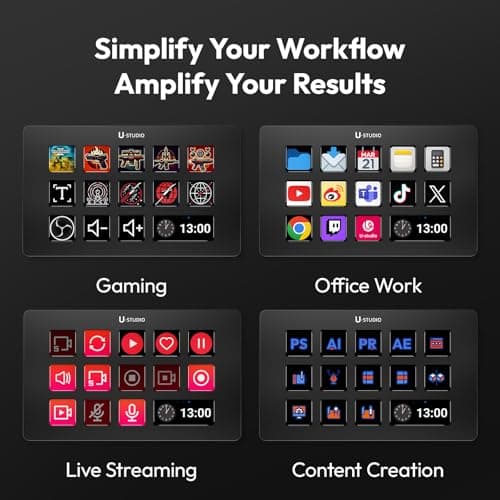 ULANZI D200 U-Studio Macro Keyboard Stream Controller, 14 LCD Keys, 13 Customizable Macro Keys Deck to Control Apps and Software, Trigger Actions in OBS, Twitch, YouTube and more, for Mac/PC - Thumbnail 4