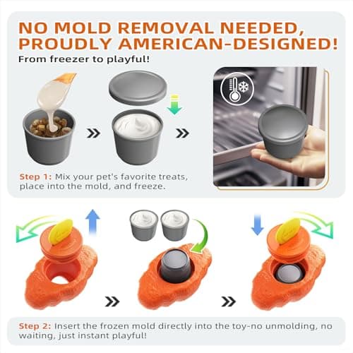 2pack Durable Frozen Dog Chew Toy for Aggressive Chewers,Interactive Treat Dispensing Toy for Crate Training & Anxiety Relief,Food-Grade Nylon, Coffee Wood Fiber, Easy to Clean,For Medium & Large Dogs - Thumbnail 3