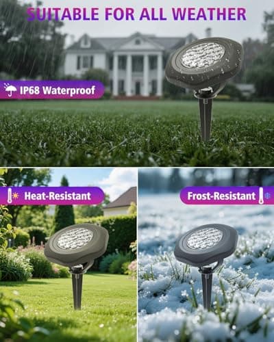 CORESLUX Solar Spot Lights Outdoor Waterproof IP68, 3-in-1 LED Color Changing Solar Landscape Lights, 2 Light Modes Pond Lights Landscape Path Lights for Outside Garden Yard Pond Pathway - Thumbnail 6