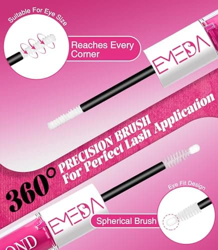 EMEDA Clear Lash Bond and Seal, Lash Cluster Glue for Eyelash Clusters, 72H Waterproof Cluster Glue, No White Residue Bond and Seal for DIY Individual & Clusters Lashes Extensions (6ml+6ml) - Thumbnail 6
