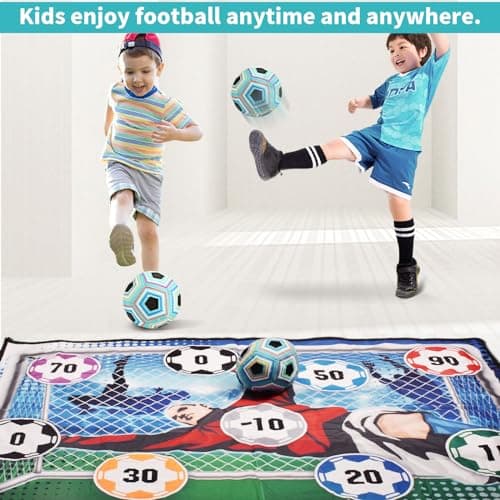 Anehono Soccer Ball Game Mat Set, Sticky Soccer Ball Indoor Target Toss Party Game, Sports Toys and Gift for Kids Boys Girls for 3 4 5 6 7 8 Year Old Boy Toys Birthday - Thumbnail 5