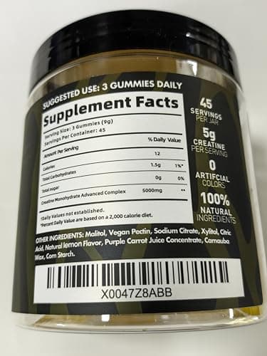 BEAST BITES Nutrition Creatine Monohydrate Gummies 5000mg (135 Count)-Lemon Flavor. - Thumbnail 2